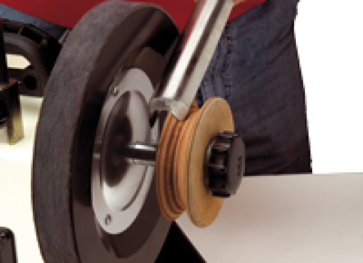 Profiled leather honing wheel