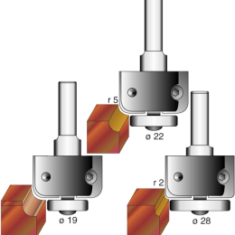 Bearing guided concave cutter with interchangeable tips