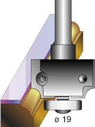 Bearing guided convex cutter with interchangeable tips